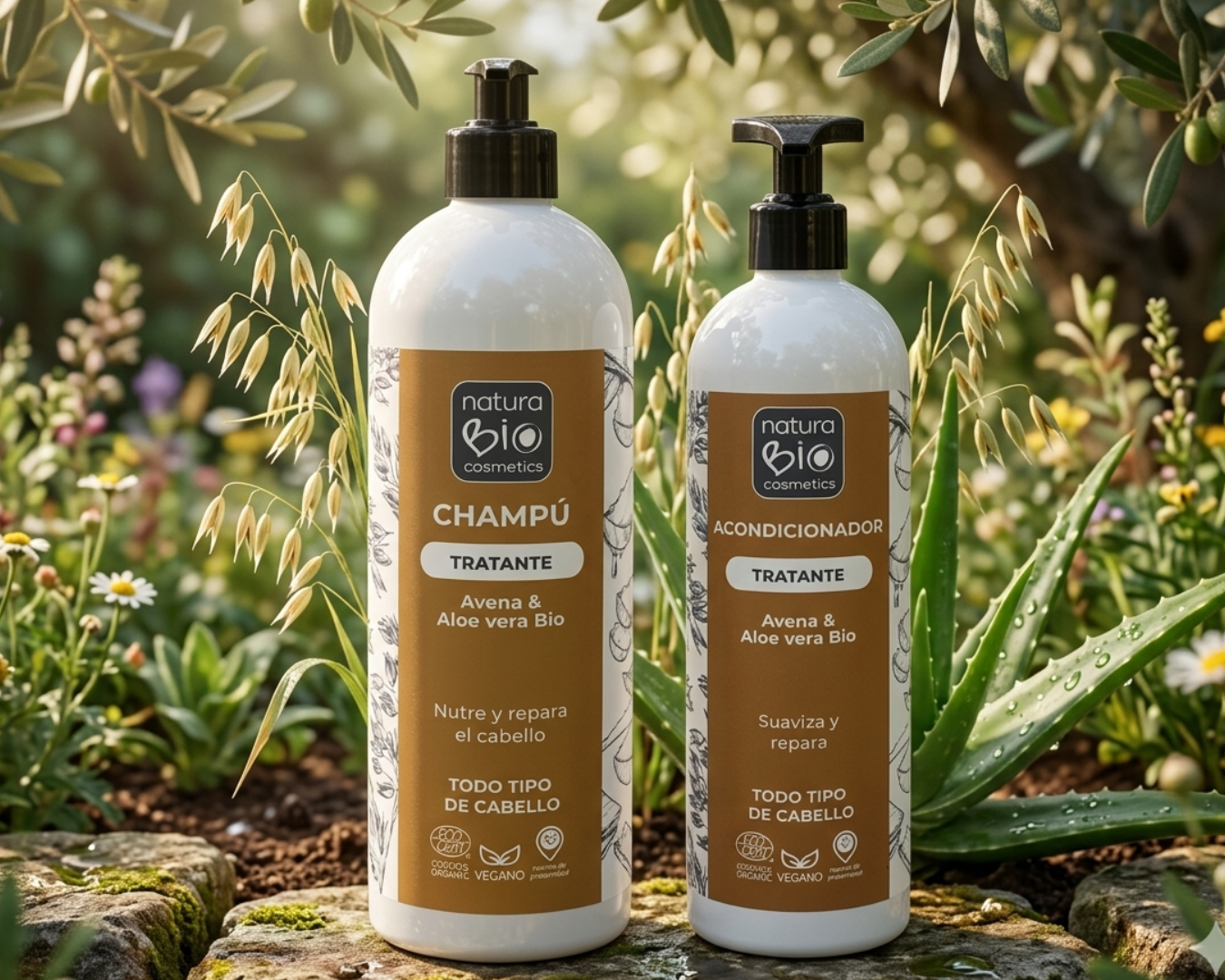 Champu y acondicionador tratante de NaturaBIO Cosmetics